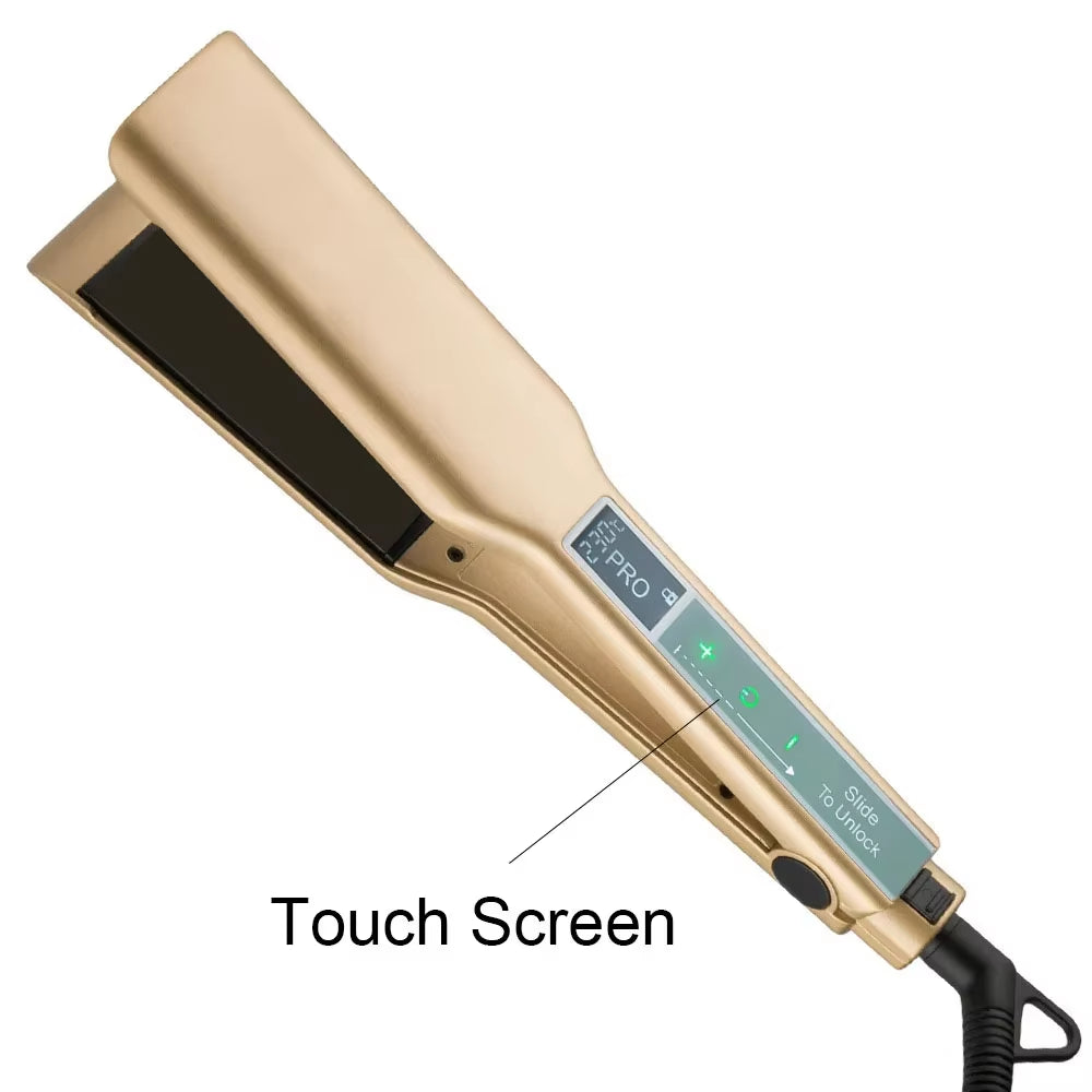 Professional Hair Straightener Touch Screen Flat Iron Hair Straightening Styling Tools MCH Wide Plate Keratin Hair Straightener