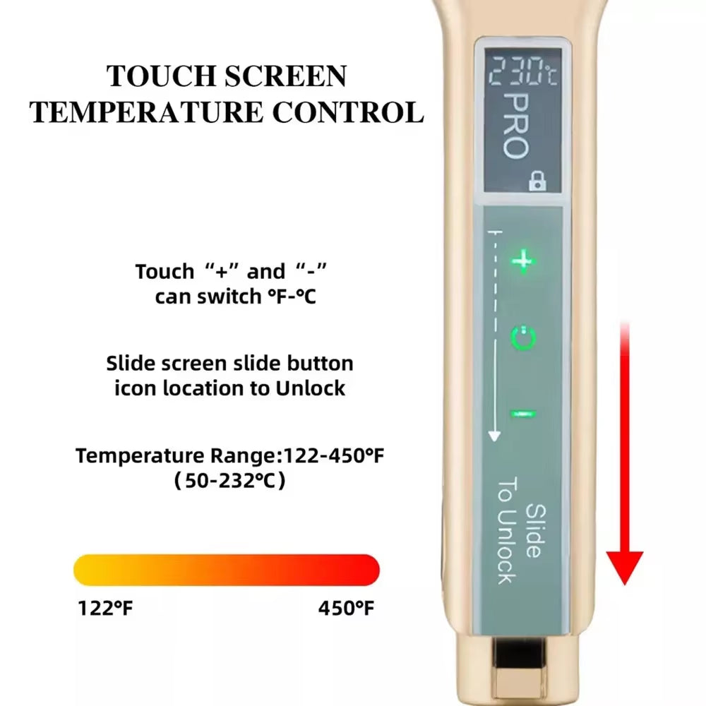 Professional Hair Straightener Touch Screen Flat Iron Hair Straightening Styling Tools MCH Wide Plate Keratin Hair Straightener